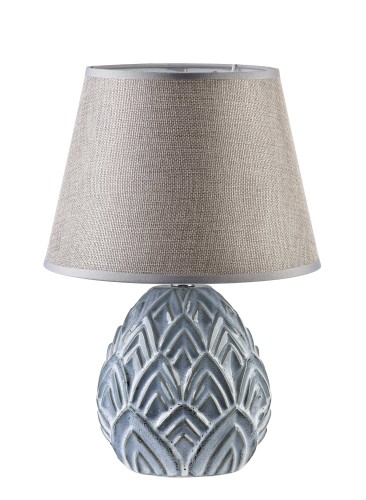 Lampa stołowa 13,5x9x33 cm LETI WOOD  niebieska