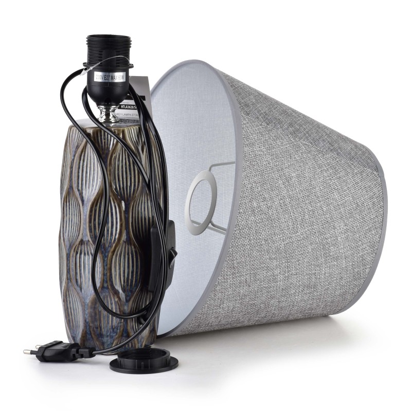 Lampa stołowa 9x9x39 cm LETI GREY