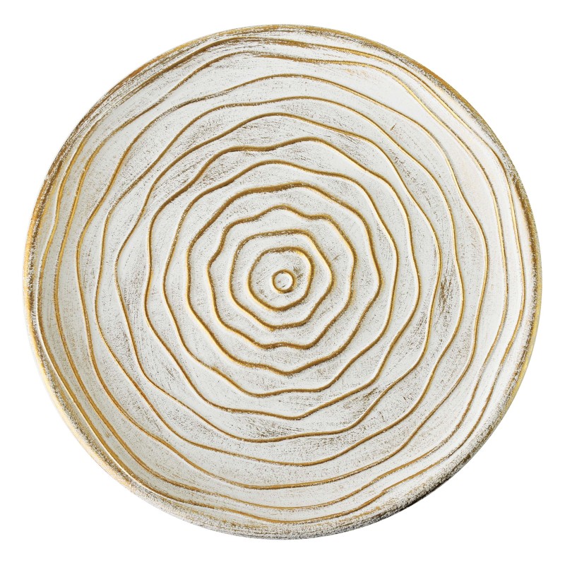 Taca okrągła 29x29x3,5cm DAZ biało złota