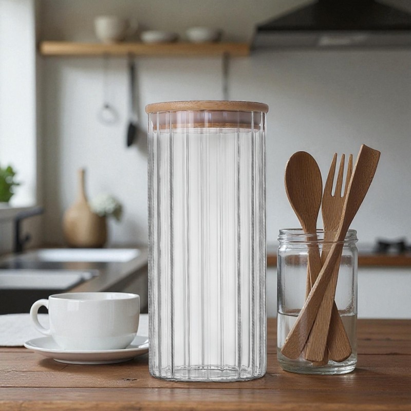 Pojemnik szklany z pokrywką na produkty sypkie 1L LA BANDE