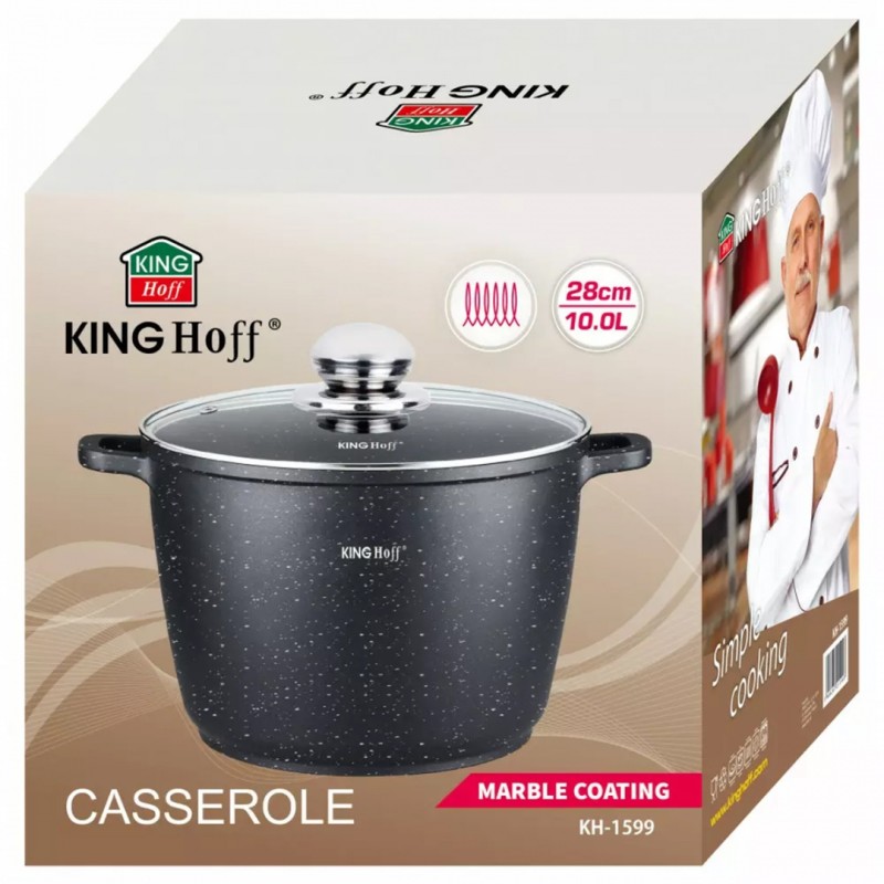 Garnek z powłoką marmurkową 28cm KINGHOFF 10L