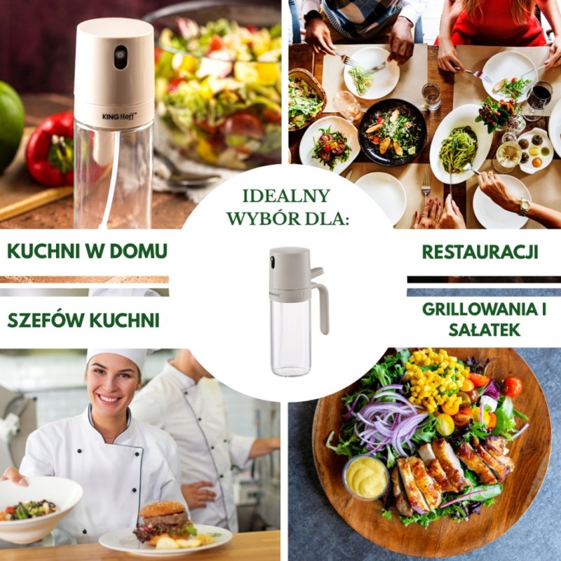 Rozpylacz spryskiwacz szklany do oliwy octu 250ml KINGHOFF