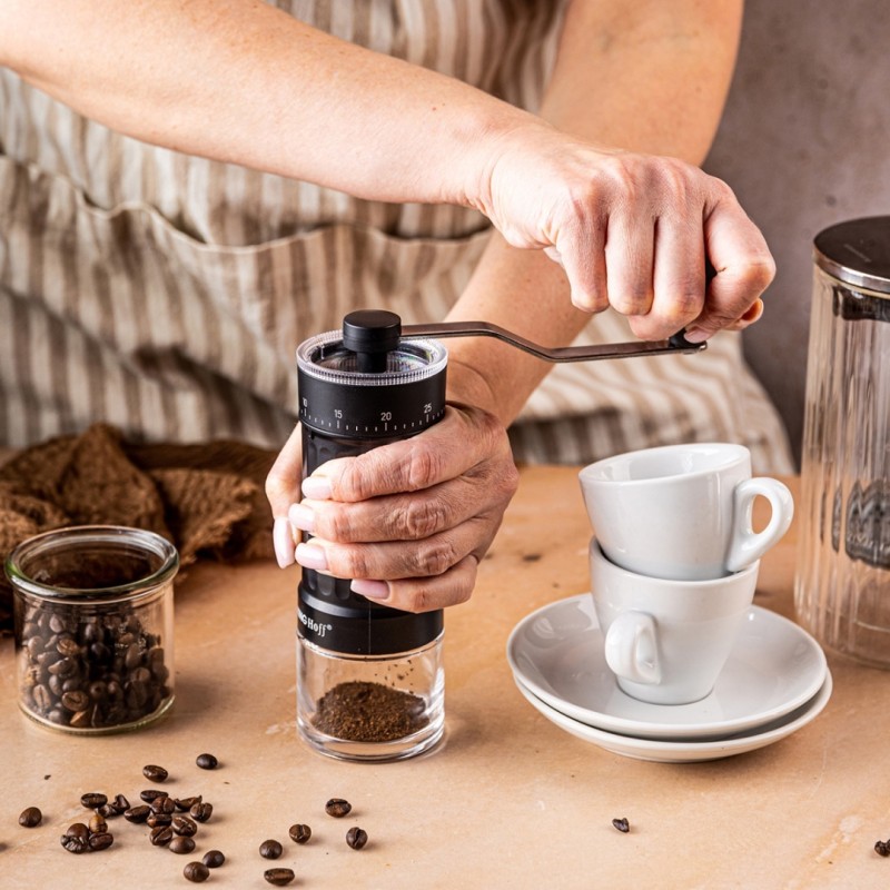 Młynek do kawy ręczny z regulacją KINGHOFF czarny