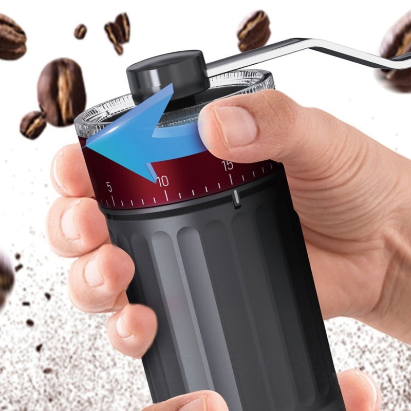 Młynek do kawy ręczny z regulacją KINGHOFF czarny