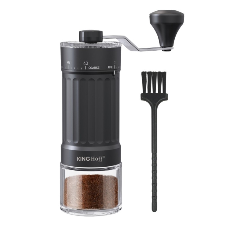 Młynek do kawy ręczny z regulacją KINGHOFF czarny