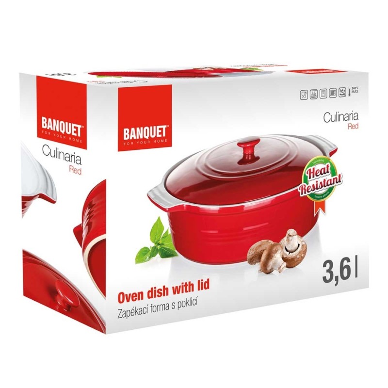 Brytfanna ceramiczna do zapiekania z pokrywą 3,6L BANQUET CULINARIA
