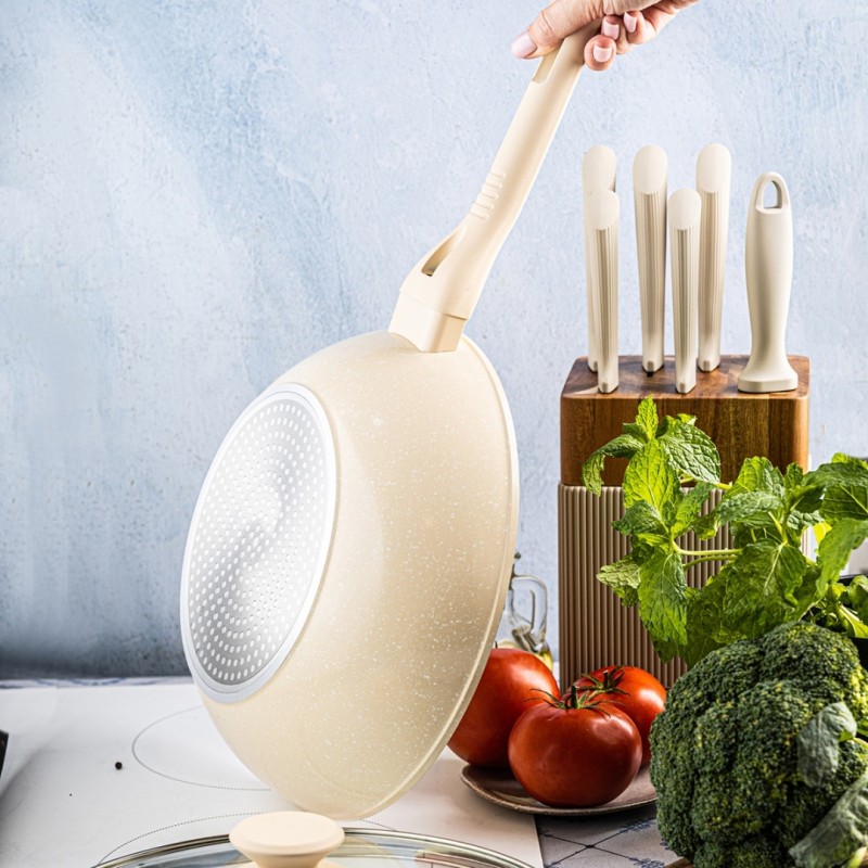 Paterlnia głęboka WOK marmurkowa z pokrywą 28cm KLAUSBERG beżowa