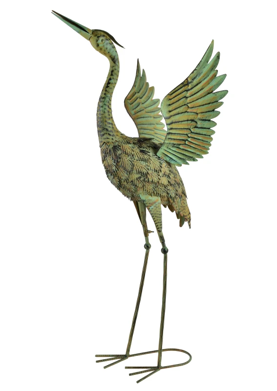 Figura metalowa CZAPLA 45,5x38x95cm rozłożone skrzydła CEDRIC