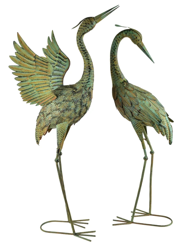 Figura metalowa CZAPLA 45,5x38x95cm rozłożone skrzydła CEDRIC