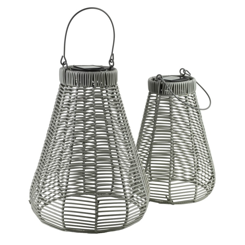 Lampion solarny 11,5x21x29/41cm SOKKE GREY