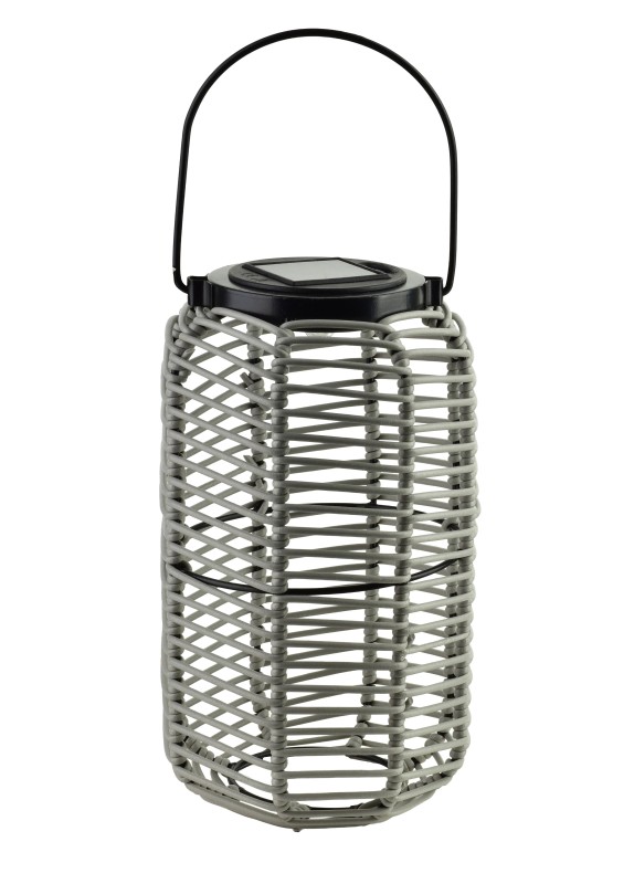 Lampion solarny 15x15x25/36cm SOKKE GREY