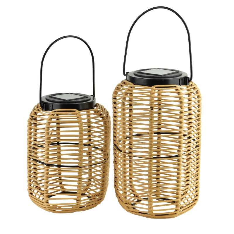 Lampion solarny 15x15x25/36cm SOKKE NATURE
