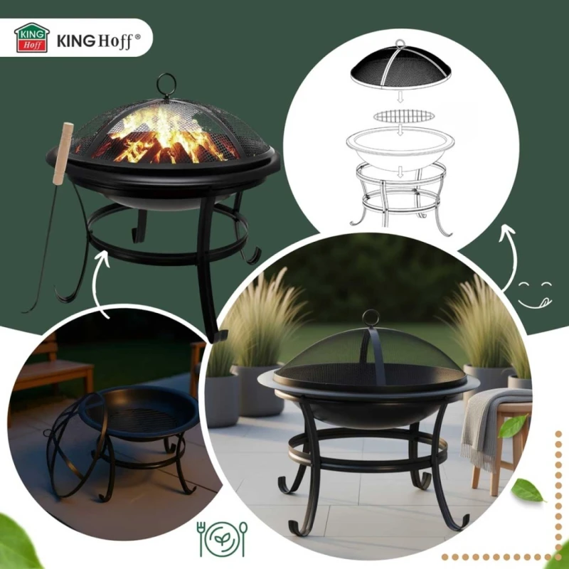 Palenisko ogrodowe z pokrywą GRILL 54 cm Kinghoff