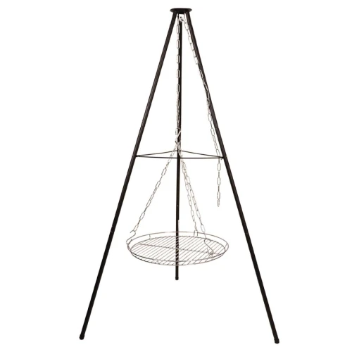 Trójnóg stalowy 150cm z rusztem 50cm grill do palenisk ogrodowych