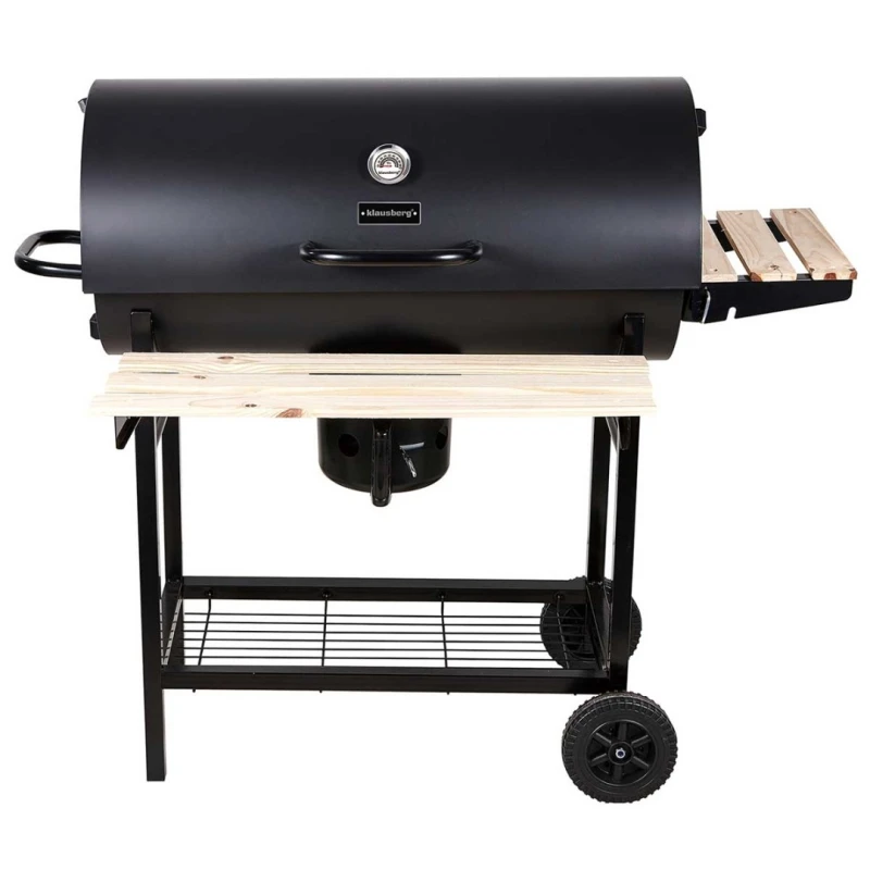 Grill węglowy duży na kółkach z półkami 70x35cm Klausberg