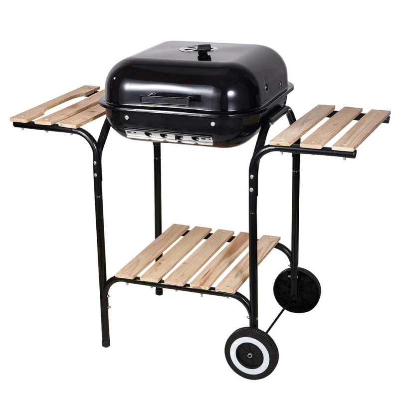 Grill węglowy na kółkach z półkami 43x40cm Kinghoff