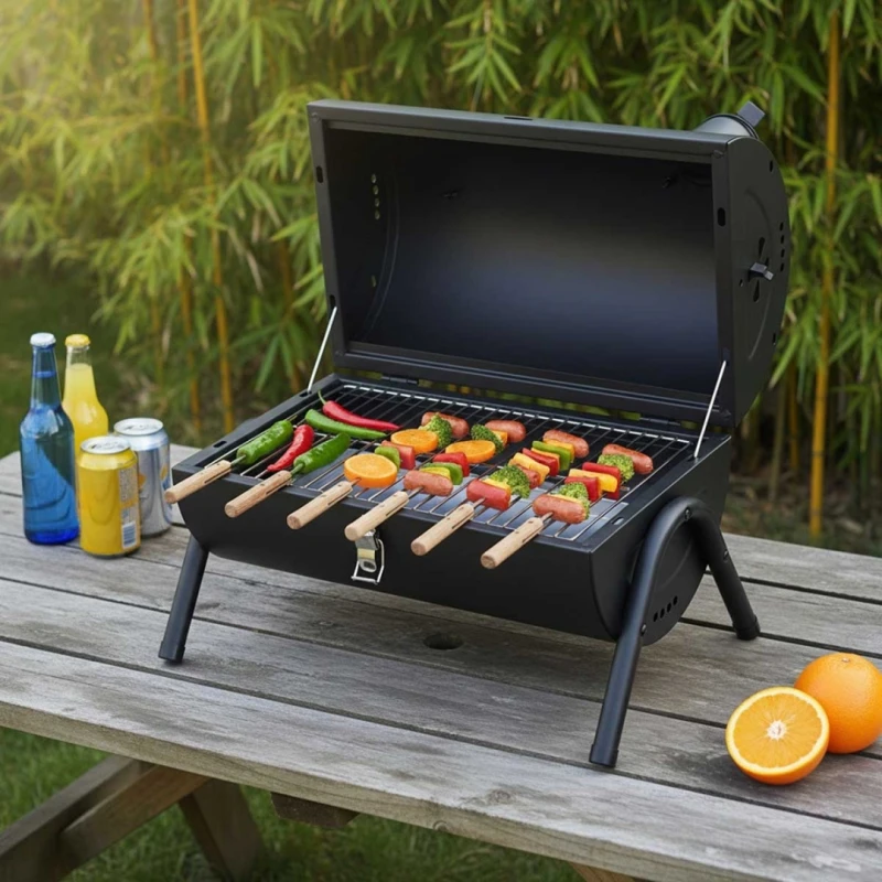 Grill węglowy składany przenośny ruszt 32x22cm Kinghoff