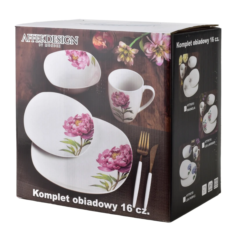 Komplet obiadowy 16 części LEA PURPLE