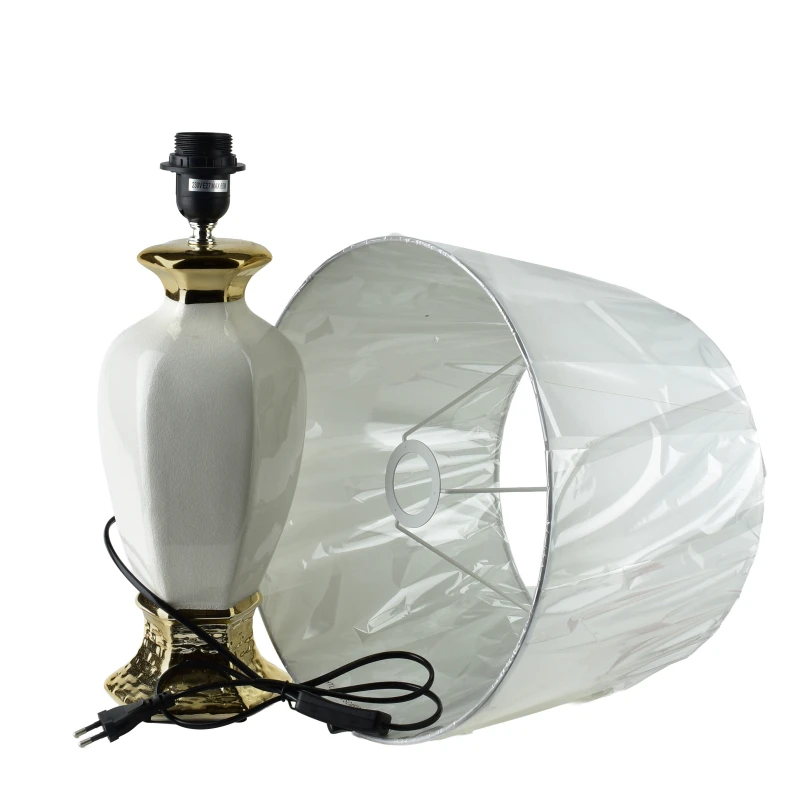Lampa stołowa 17x39x63cm LETI GREY  beżowo złota