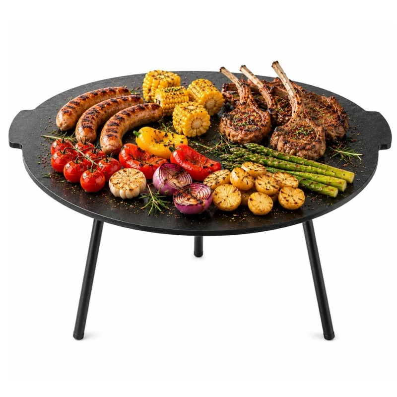 Żeliwna płyta grillowa na nóżkach Ø 45 cm na ognisko do paleniska