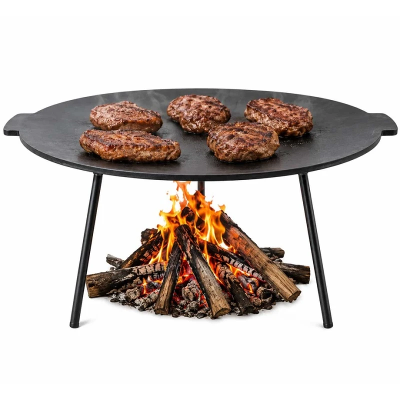 Żeliwna płyta grillowa na nóżkach Ø 45 cm na ognisko do paleniska
