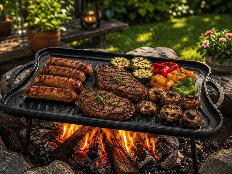 Żeliwna płyta grillowa dwustronna 42 x 26cm