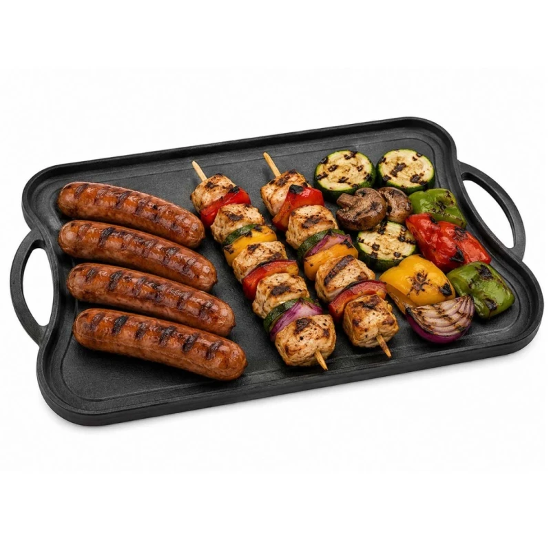 Żeliwna płyta grillowa dwustronna 42 x 26cm