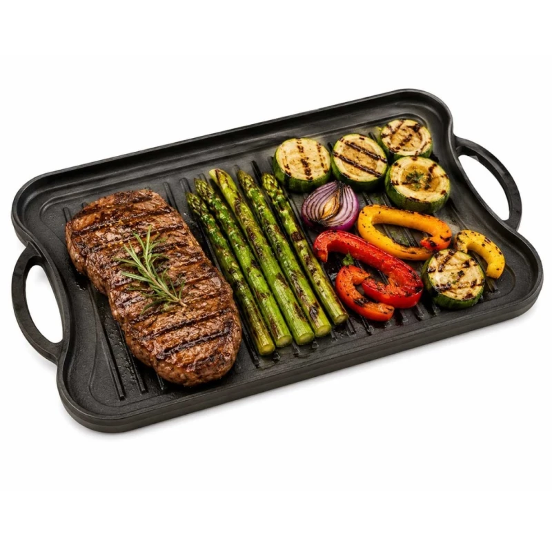 Żeliwna płyta grillowa dwustronna 42 x 26cm