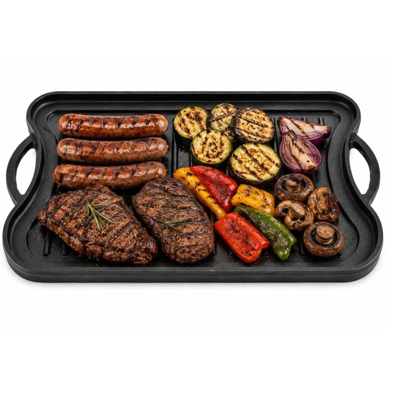 Żeliwna płyta grillowa dwustronna 42 x 26cm